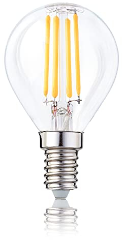 hellum E14 LED Glühbirne, G45 LED Lampe 4,5W als Ersatz Leuchtmittel für 40-Watt Glühbirne, E14 warmweiß mit 2700 Kelvin, 470 Lumen Klar, 1 Stück 208115