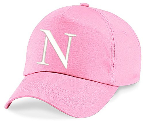 4sold Niños Escuela Bordado Gorra Niños Hat Alphabet A - Z Verde Rosa Claro
