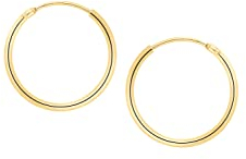 My Gold Damen Mädchen Creolen Ohrringe Gold 333 Echtes Gelbgold (8 Karat) Klein Mini Ø 13mm Goldohrringe Sunset shiny C-04109-G301