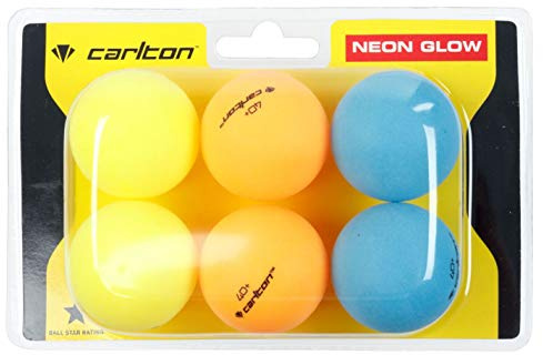 Neon Glow Table Tennis Balls 6 Pack