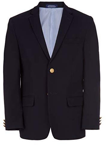Izod Big Boy's Brass Button Blazer Jacket Blazer, Blue Indigo, 8