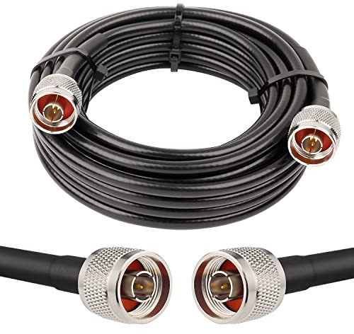 MOOKEERF N-kabel, LMR240 ekvivalent koaxialkabel 25 fot, ultralåg förlust N hankabel 50 ohm, KMR240 N hane till N hankontakt kopplingskablar