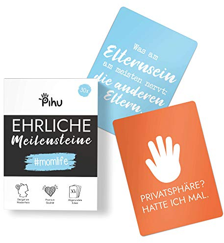 PIHU Ehrliche Meilensteinkarten (Premiumqualität) 30 wahre Milestones für Schwangerschaft und nach der Geburt - tolle Geschenkidee (Large)