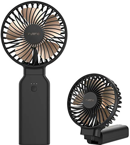 Funme Handventilator 3 in 1 Tischventilator Tragbarer Lüfter mit 53 Stunde 9000 Aufladbarer Batterie Multifunktion 4 Stufen Faltbarer Persönlicher Notladelüfter Exquisit für Camping und Zuhause