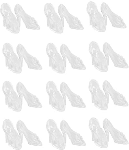 TOYANDONA 30 Pairs Doll Shoes, Fashion Doll High Heels Shoes Miniature Doll Shoes Mini Doll Costume Accessories for Girls Dollhouse Crafts ( Clear )