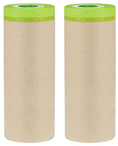 Masking Paper for Spraying - 18 x 49ft (WxL), Car Masking Paper, Brown Kraft Paper Tape, Furniture & Carpet Protection Film, Paint Drop Cloth, DIY Auto & Home Painting Supplies (18 x 49ft)