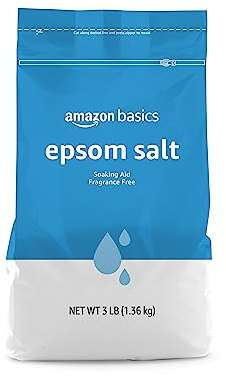 Amazon Basics Epsom Salt Soak, Unscented, Magnesium Sulfate USP, Muscle and Feet Relaxation, Resealable Bag, 3 Pound