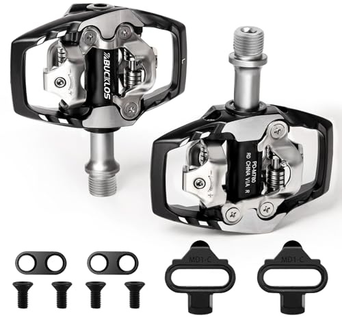 BUCKLOS SPD Clip Pedals PD-M780 MTB Mountain Bike Clipless Dual Sided Pedals - Road Bike Spin Bike Sealed Bearing Bicycle Clips in Pedal Compatible with Shimano SPD Cleats (9/16 Aluminum)