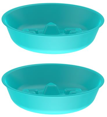 HoneyGuaridan Slow Feeder Dog Cat Bowls, Anti-Choking Dog Food Bowls, Interactive Dog Feeding Bowls for Small & Medium Sized Dogs, Slow Down Pets Eating, Compatible with Automatic Feeder (2 Packs)