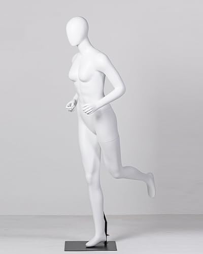 BBHW Manichino Manichino Sportivo in Piedi, Modello di Abito da Corsa con Manichino Femminile e Maschile con Supporto, Manichini Fittizi Realistici per Tutto Il Corpo (Color : White, Size : Female)