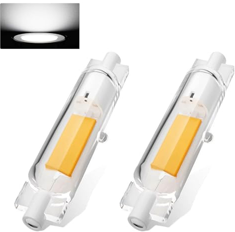 ZJZG R7S LED 78mm Dimmbar, 20W R7S COB LED Lampen Ersatz für J78 200W Halogenlampen, Leuchtmittel R7S LED Kaltweiß 6000K 2000LM, Kein Flackern, 360°Abstrahlwinkel LED Stab, AC 230-240V, 2er Pack