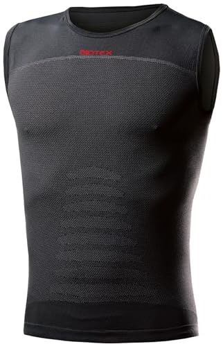 BIOTEX Canotta +Carbon Traspirante e Antibatterica da Uomo per Ciclismo e Running, Intimo Tecnico Sportivo Ideale per L'Estate e per l'inverno, Nero, Taglia III (XL/2XL)