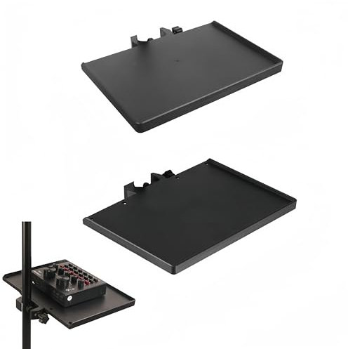 CAASFOOY 2 Stück Mikrofonständer, Notenständer, Regal, Mikrofonhalterung, Mikrofonständer, Tablett, Halterung, Mikrofon, Halterung für Soundkartenfach, Multifunktionsregal aus Kunststoff