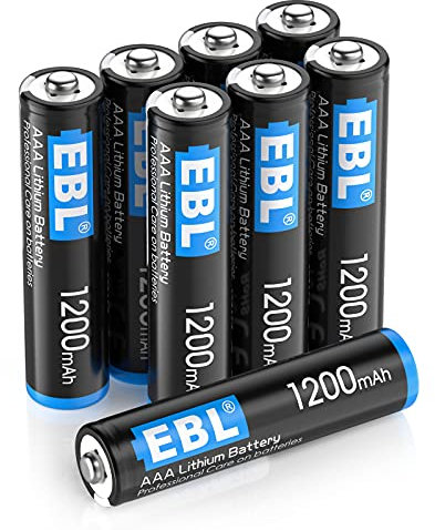 EBL AAA Batteries, 1.5V Lithium Batteries, Triple AAA Batteries, Ultimate Power for High Drain Devices, Non-Rechargeable (8 Pack) (New packaging is being online)