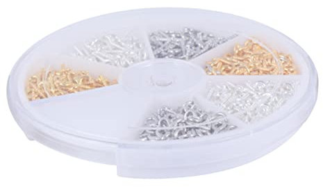 iplusmile Tornillos De Ojal Gancho Roscado Anillo De De Oveja Caja Para Bricolaje Uso Interiores Tornillos De Hierro Enchapado