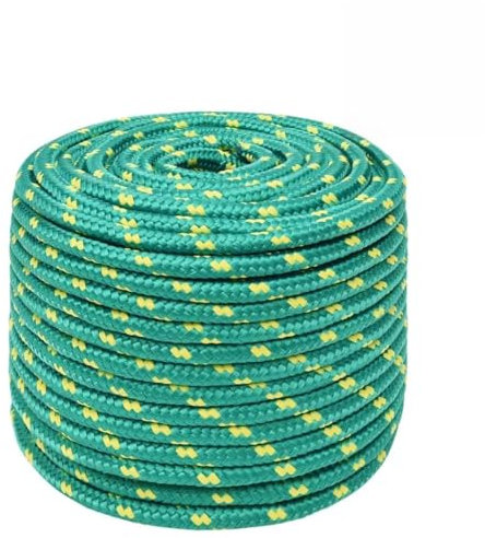 LAPOOH Corda Verde 12 mm 50 m in Polipropilene,Corde,Fili e Catene,Cavi e funi,Corda Intrecciata,Cima per Ancoraggio e Ormeggio-152724