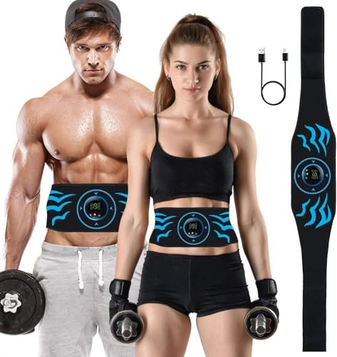 WARDBES EMS Bauchmuskeltrainer, EMS Trainingsgerät, USB Wiederaufladbar Muskelstimulator, Bauchtrainer Ganzkörper ABS/Bauch/Arm/Po Trainer, Männer und Frauen