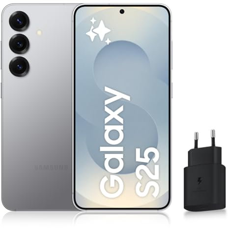 Samsung Galaxy S25, Smartphone Android 5G avec Galaxy AI, 128 Go, Chargeur secteur rapide 25W inclus, Smartphone déverrouillé, Gris, Version FR