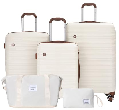 Travelhouse Ascona Kofferset 5-teilig – ABS Hartschale Trolley Set mit 4 Rollen, TSA-Schloss, Reisetasche & Kulturbeutel – Leichtes Reisegepäck Koffer Set für Damen & Herren