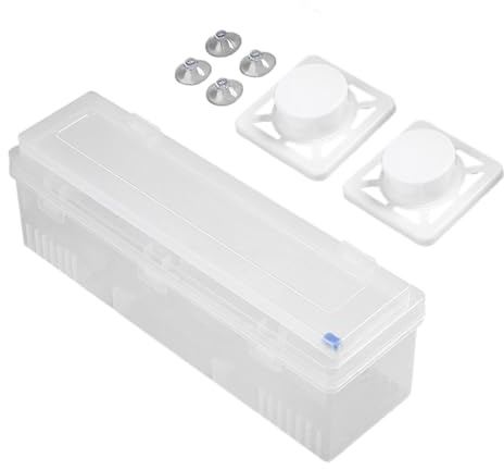 Dispensador de film transparente – 44 cm Wrapmaster, cortador de láminas de polietileno, soporte para rollos de papel de cocina comercial, transparente, almacenamiento versátil para un corte