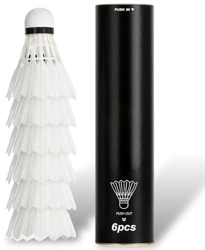 Wrbugukeji Badminton Shuttlecocks, 6Pcs Professional Duck Feather Badminton