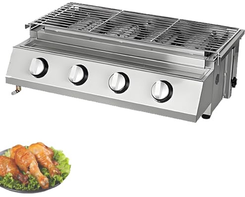 Bordsgrill FöR Gasolgrill, Kompakt Gasolgrill I Rostfritt StåL Med 2–8 BräNnare FöR Bordsgrillar, Kompakt Grill, Naturgasdriven, Temperaturreglering, FöR TräDgåRdsgrillar 4Burner