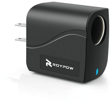 RoyPow AC to DC Converter Power Supply Transformer 2A/24W AC/DC Adapter 110V/120V to 12V Car Cigarette Lighter Socket, 110V/120V to 12V Converter, Not for Pump, Inflator