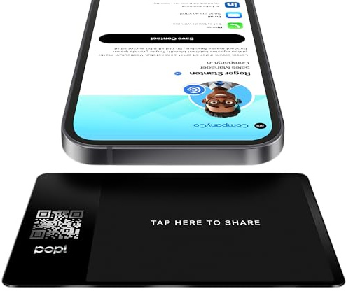 Authentic Patented Popl Card™ (Avoid Fake Knockoffs) - Smart NFC Networking Card - Simply Tap to Exchange Contact Info, Capture Leads, & Manage Contacts (Metal Black)