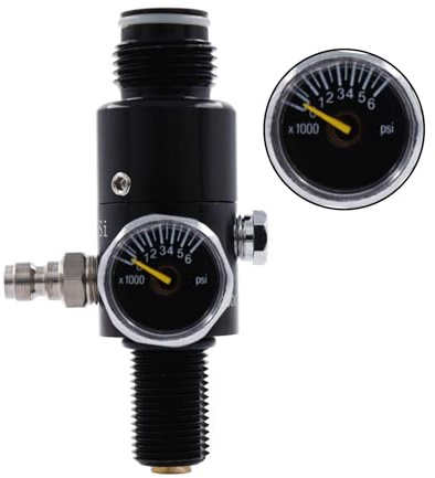 TUXING Régulateur de réservoir d'air de Paintball 4500PSI, Régulateur de Paintball Durable en Aluminium, pour l'industrie, M18*1.5, (Entrée 4500psi, Sortie 2200psi)