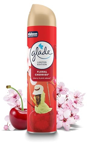 Glade Air Freshener, Aerosol Room Spray, Floral Cherries, Pack of 1 (300ml), Packaging May Vary