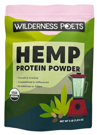 Wilderness Poets, Cold Pressed Organic Hemp Protein Powder (64 Ounce - 4 Pound)