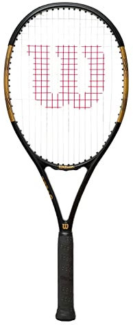 Wilson Serena Elite 103 - Raqueta de tenis para adultos, negro/dorado (agarre 4 (4 1/2 pulgadas)