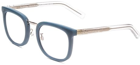 Calabria PRIVE Alchemist Square Blue Light Blocking Reading Glasses +1.25 Teal Stone Blue/Clear Crystal Men Women