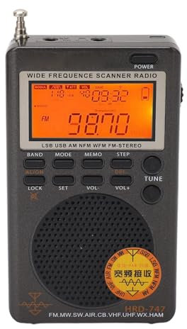 Récepteur Radio DSP Portable avec Support de Récepteur Pleine Bande 8 Ω 1W Haut-parleur pour FM MW SW SSB LSB AIR CB VHF UBD WX