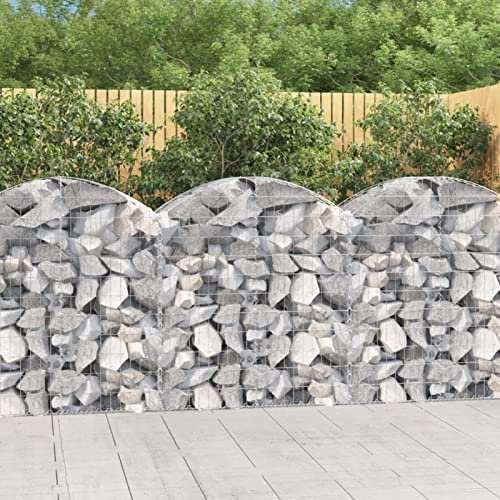 ARKEM Cesta gaviones Forma Arco Hierro galvanizado 100x50x100/120 cm Gaviones para Piedras Huerto Urbano
