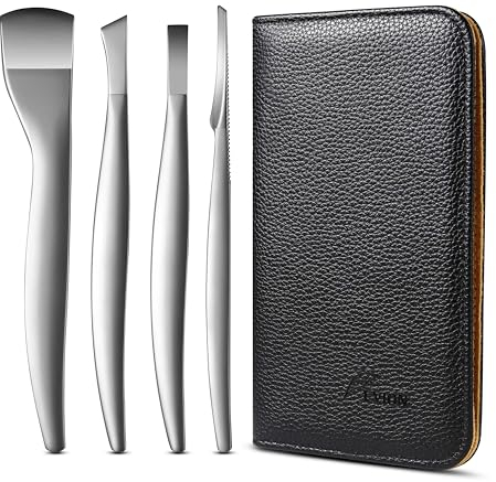 FVION Professionelle Pediküre Messer Set - 4 Teiliges Hornhauthobel Klingen aus Edelstahl Hornhautentferner, Hornhautschaber Hornhaut Skalpell Füße, Fußklinge Fußpflege Pediküre Werkzeug