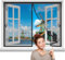Magnet Fliegengitter Fenster 205x195cm net Insektenschutz Balkontür Fliegengittertür Ohne Bohren Seite Öffnung Moskitonetz Tür für Kellertür Terrassentür Schiebetür 4cm Breites Klettband Schwarz