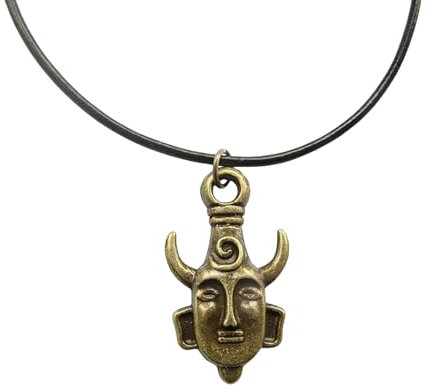 GAUEIOUR Dean's Fans Amulet Protective Pendant Necklace,Ancient Alloy Bronze Winchester Mask Necklaces for Woman Mens