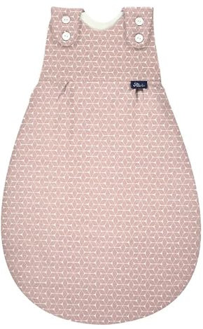 Alvi Baby Mäxchen Außensack Schlafsack aus Baumwolle Babyschlafsack atmungsaktiv Ganzjahresschlafsack Kinderschlafsack (Raute rosa, 56-62)