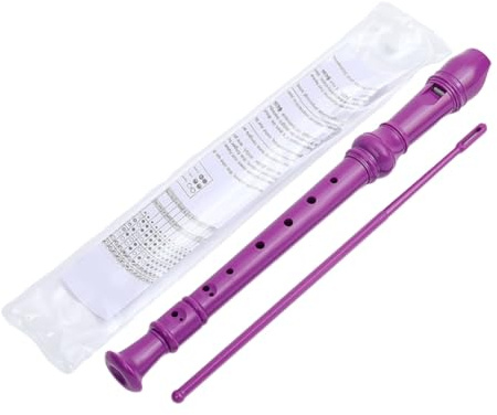 Swiixxer Ensemble de Flûte à Bec Soprano Violet à 8 Trous avec Tige de Nettoyage, Ensemble de Flûte à Bec C de Style Allemand pour Enfants Débutants et Étudiants