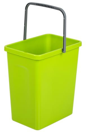 EDANTI Pattumiera per cucina, sistema di raccolta dei rifiuti, con maniglia, pattumiera estraibile, da incasso, 10 l, colore verde