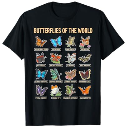 Mariposas del Mundo Guía Educativa Naturaleza Camiseta