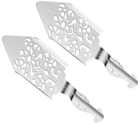 ASAKKURA 2 Cucharas de Absenta de Acero Inoxidable Plata, Resistentes Corrosión, Multifunción Filtro para Cubos de Hielo, Diseño para Vasos de Absenta