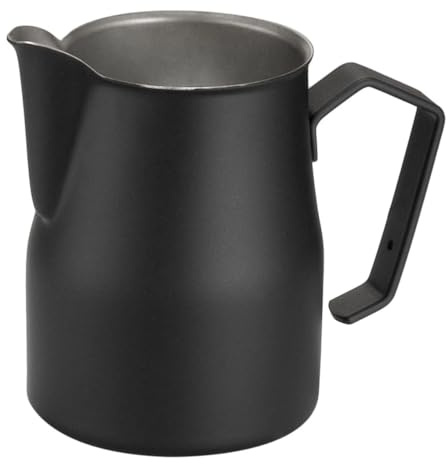 QCFLEX Lattiera Professionale Nera 50 cl | Bricco Latte Professionale | Per Cappuccino E Latte Macchiato | Brocca Barista Per Latte Art Da 500 ml