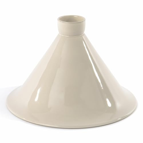 BergHOFF RON Stone Tajine Cover 11.5 Round White Slow Cooking Cone-shaped Glossy Finish Oven Safe Microwave Safe Dishwasher safe