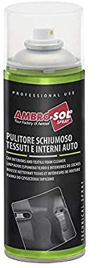 AMBRO-SOL - Detergente con espuma de poliuretano, spray 400 ml, ideal para eliminar residuos y suciedad de superficies textiles, garantizando una limpieza rápida y eficaz.