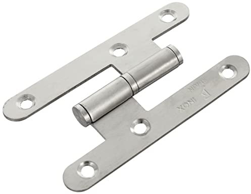 Jdel 4 Unidades Pernio INOX Canto Redondo Sin Remate 100 mm. Derecha, Niquel, 100x57