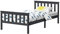 [en.casa] Holzbett mit hohem Kopfteil und Lattenrost 90x200 cm Jugendbett Singlebett Bettgestell Kiefernholz Dunkelgrau