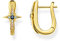 THOMAS SABO Sabo Creolen Royalty Stern mit Steinen aus 925 Sterlingsilber 750 Gelbgold Vergoldung, Maße: ca. 1,8cm x 1cm, CR678-959-7