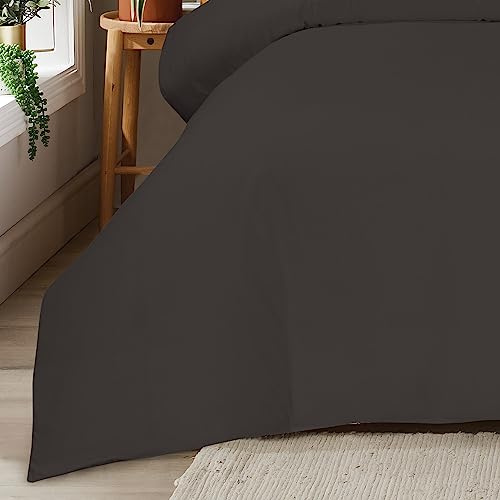 Olivia Rocco Super Soft Plain Duvet Set Ultra-Soft Easy Care Quilt Bedding Bed Cover Sets with Convenient Zip Fastening Luxurious Comfort for a Dreamy Bedroom Makeover, KING GREY